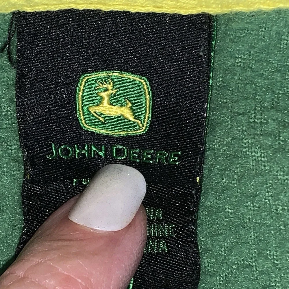 John Deere Hooded Jacket Coat Toddler 18m Green Full Zip Pockets Fleece Graphics